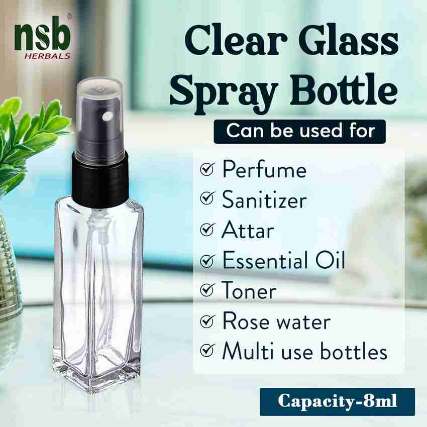nsb herbals Refillable Perfume Clear Glass Bottles with spray pump