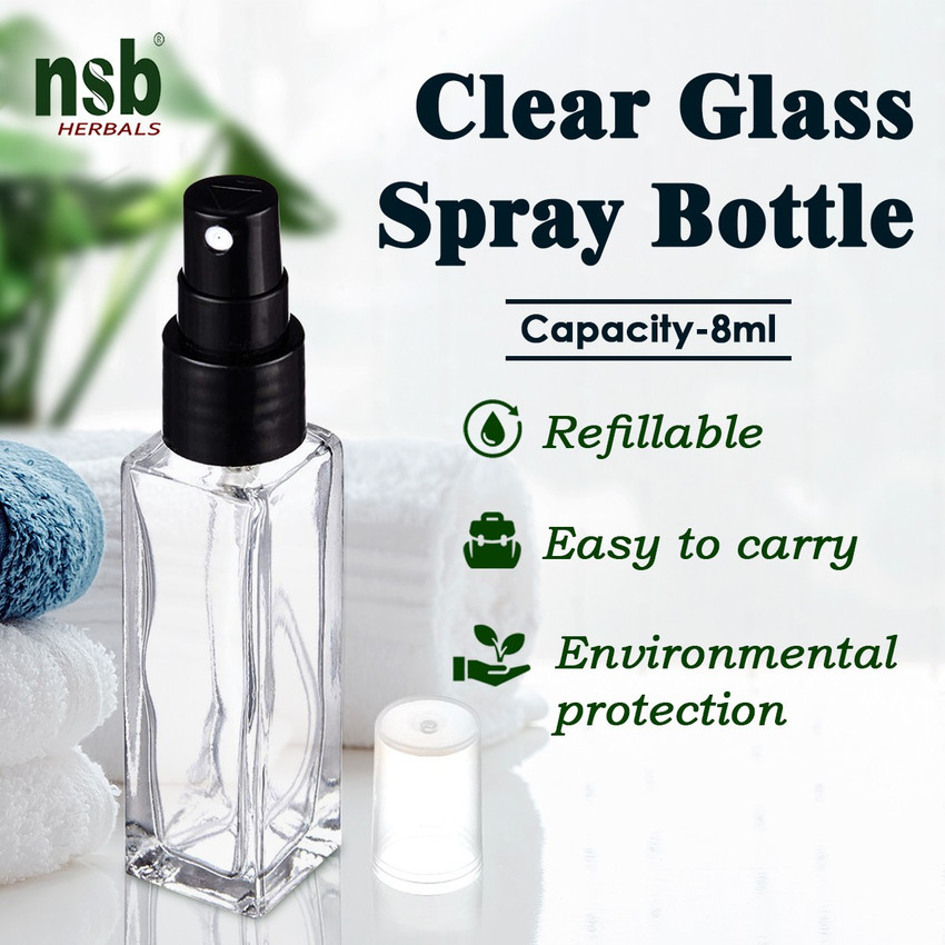 Clear glass spray bottle on sale
