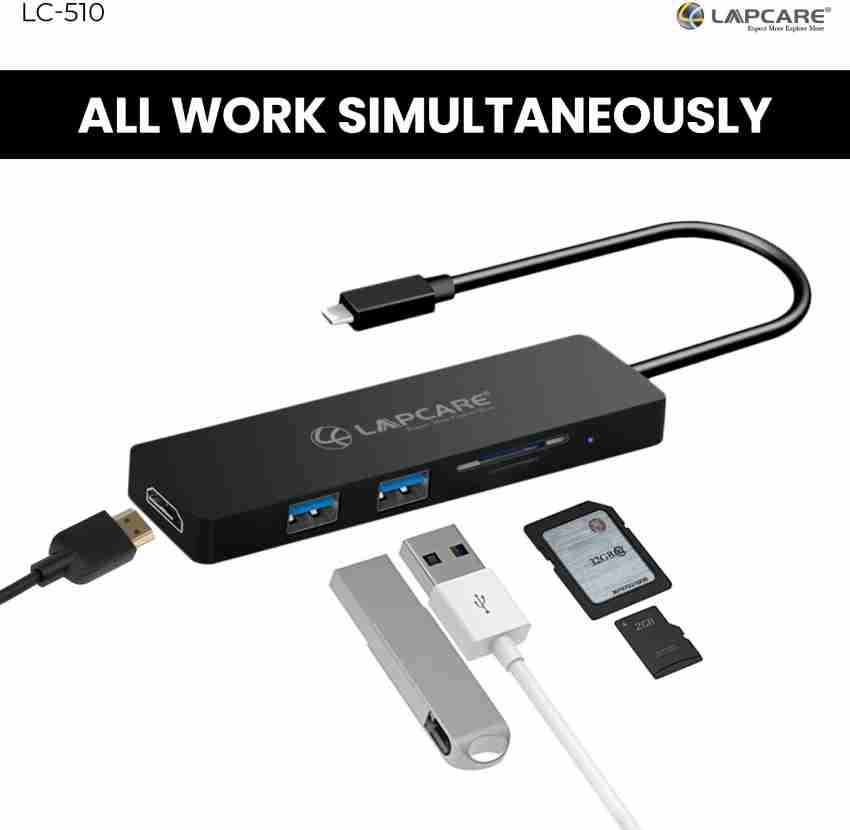 LAPCARE Lap-C 5 in 1 extended Travel Docking Station (2*USB / HDMI