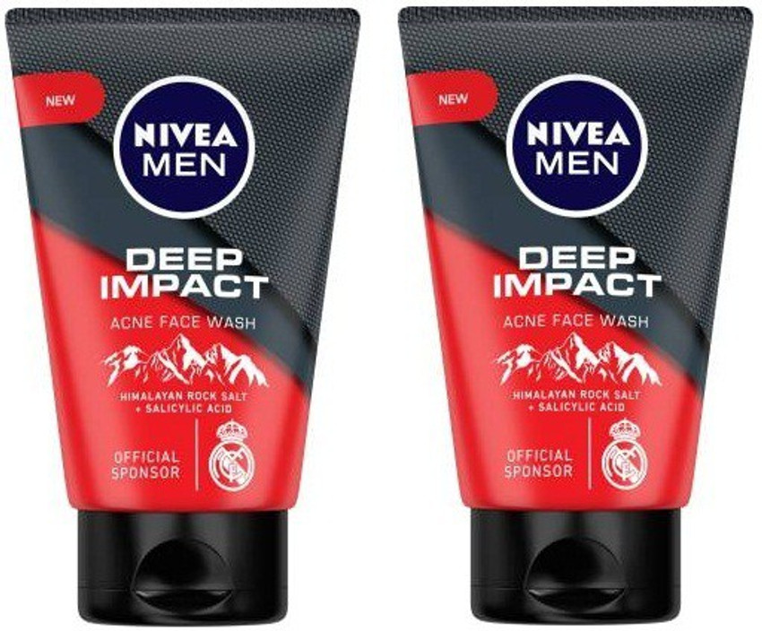 NIVEA men deep impact acne face wash with himalayan rock salt 2 100g Face Wash Price in India Buy NIVEA men deep impact acne face wash with himalayan rock salt 2 100g Face