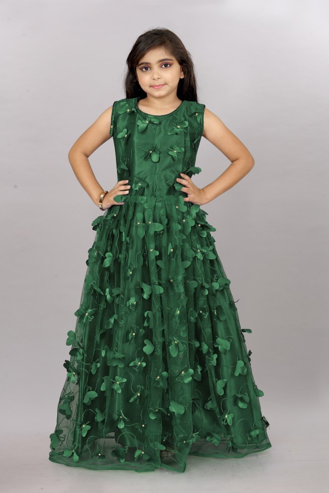 Green colour dress for 4 year girl sale