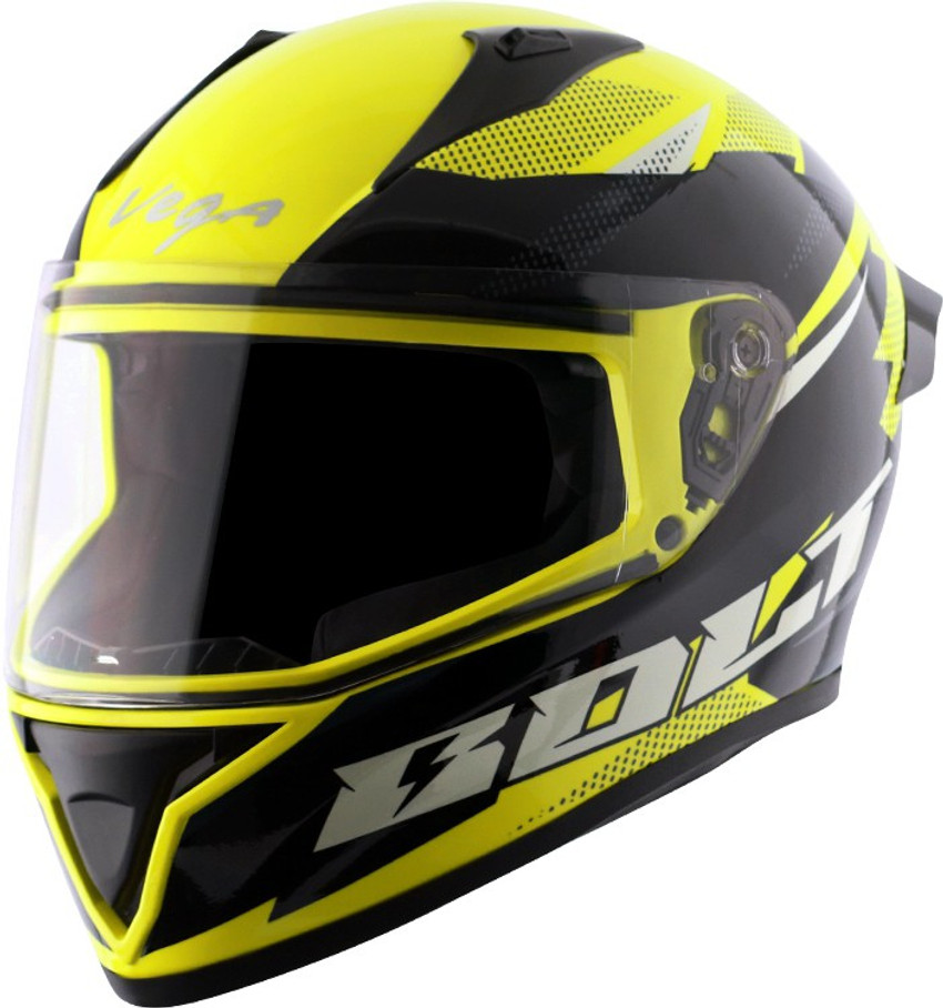 VEGA Bolt Finest Neon Yellow Black Large Motorbike Helmet Buy