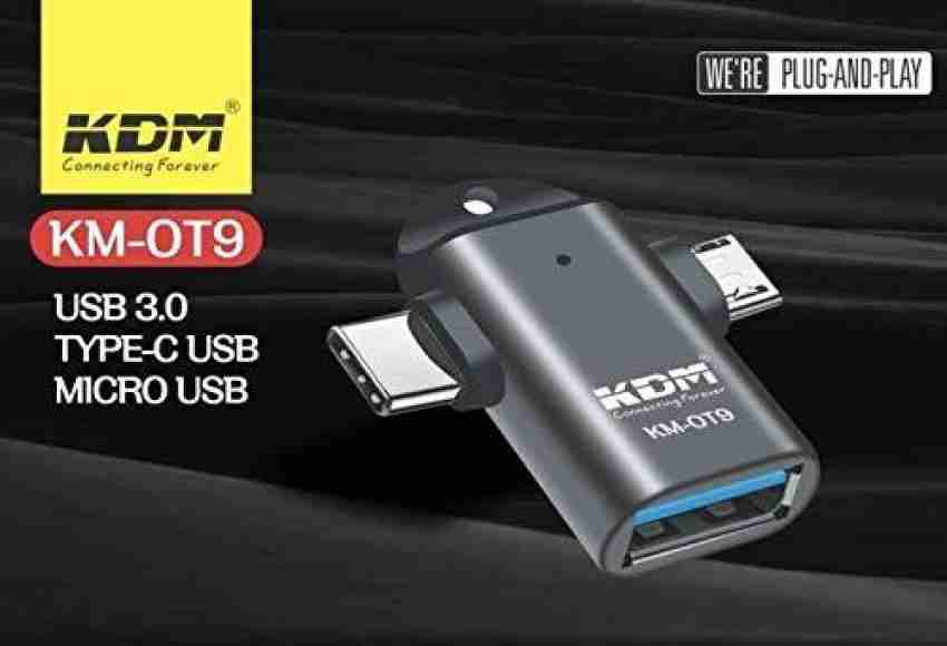 KDM 2 in 1 Type C and Micro OTG to USB High Speed Data Transfer for Laptop  Mobiles USB Adapter - KDM 
