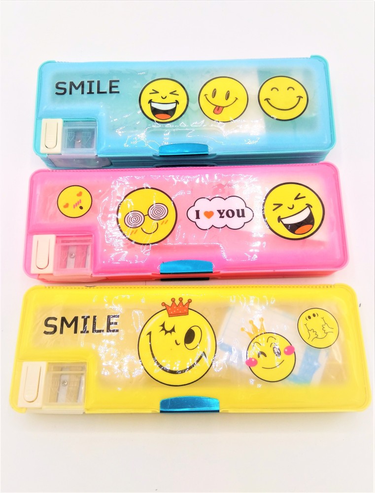 Smile Pencil Box With Sharpener – Pencil Box Factory
