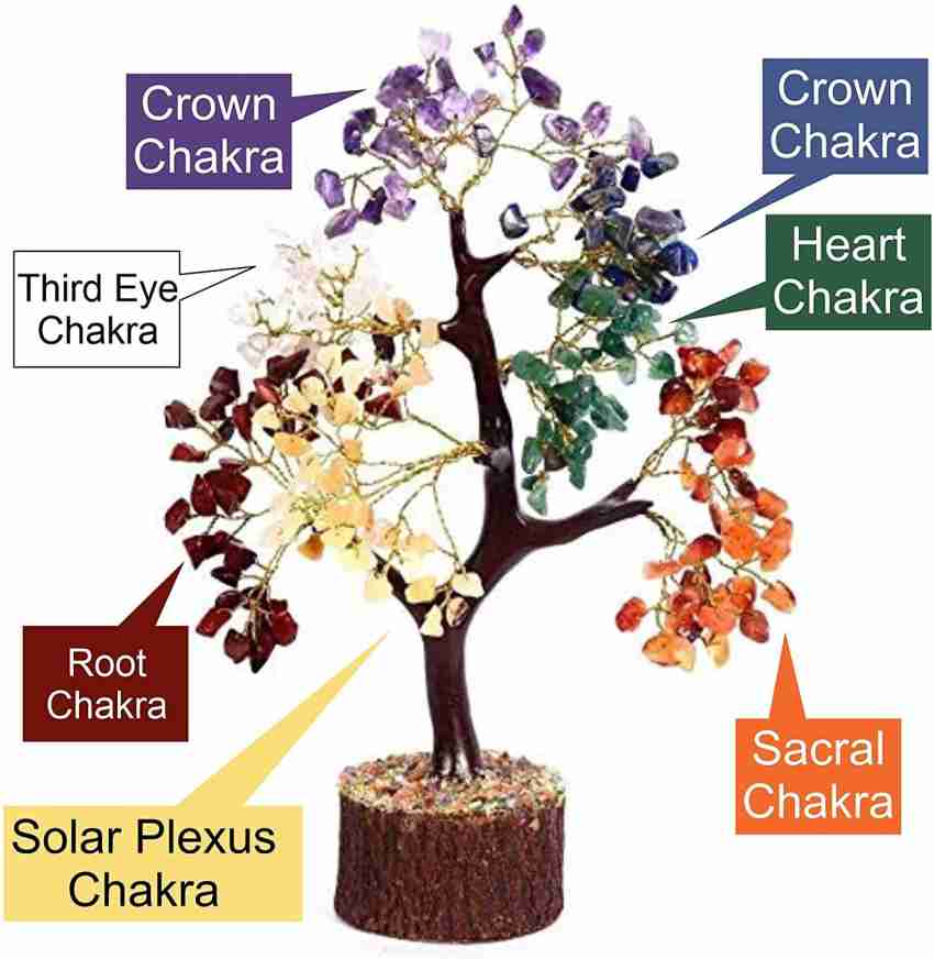 7 (Seven) Chakra Natural Healing Reiki Crystal tree for Good Luck