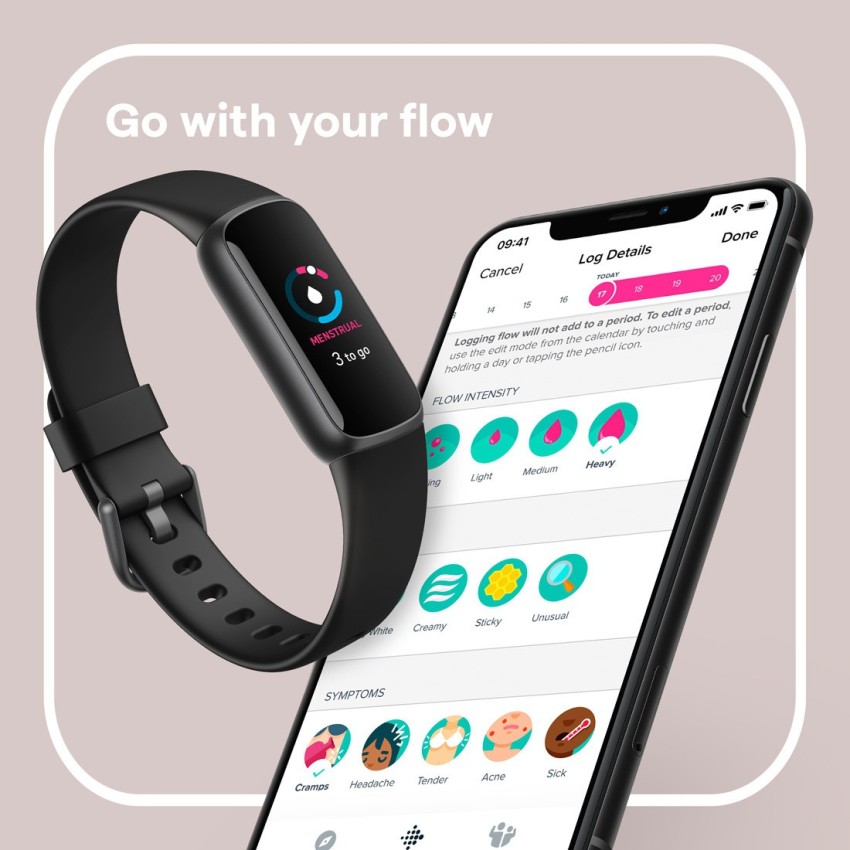  Fitbit Luxe Fitness and Wellness Tracker with Stress  Management, Sleep Tracking and 24/7 Heart Rate, Orchid/Platinum Stainless  Steel, One Size, S & L Bands Included (Renewed) : Sports & Outdoors