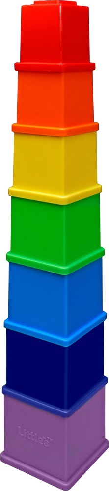 Little's Rainbow Stacking Cubes Activity Toy Multicolor Infant & Preschool  Toys