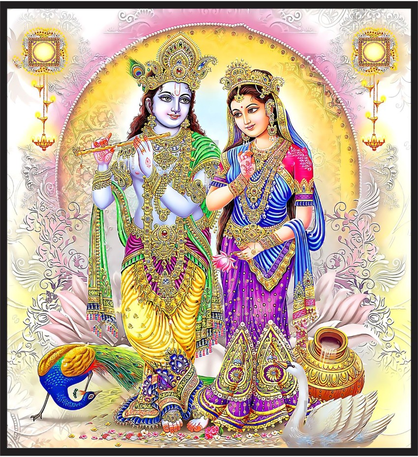 DivineDesigns 61 cm Krishna Radha Ji Vinyl Sticker Self Adhesive Sticker  Price in India - Buy DivineDesigns 61 cm Krishna Radha Ji Vinyl Sticker  Self Adhesive Sticker online at