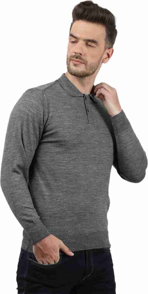 MONTE CARLO Solid Men Polo Neck Grey T Shirt Buy MONTE CARLO