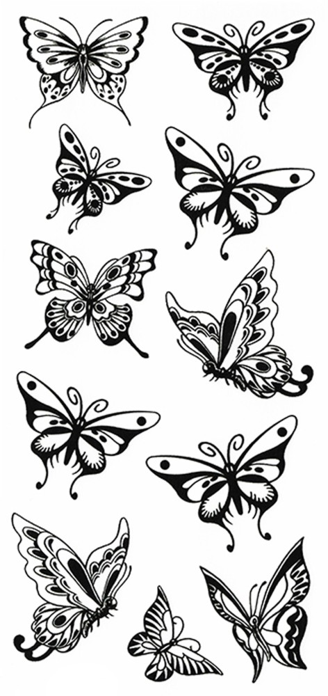 Temporary Tattoo Stickers Of Crown Birds Stars Mermaid Peacock Feather  Rose Flower Text Butterfly Mix Designs For Girls and Women