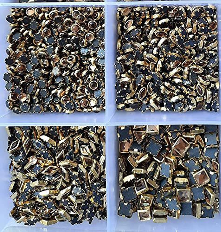 Ashapura raw material Kundan Stone kit with Storage Box 12 Shape