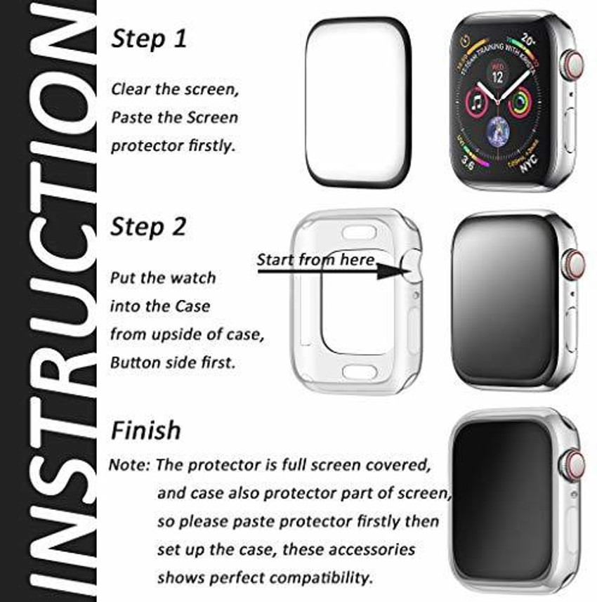 Sabairya Front Back Case for Apple Watch Silicone Case Cover