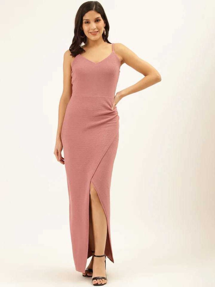 lordd Women Maxi Pink Dress - Buy lordd Women Maxi Pink Dress