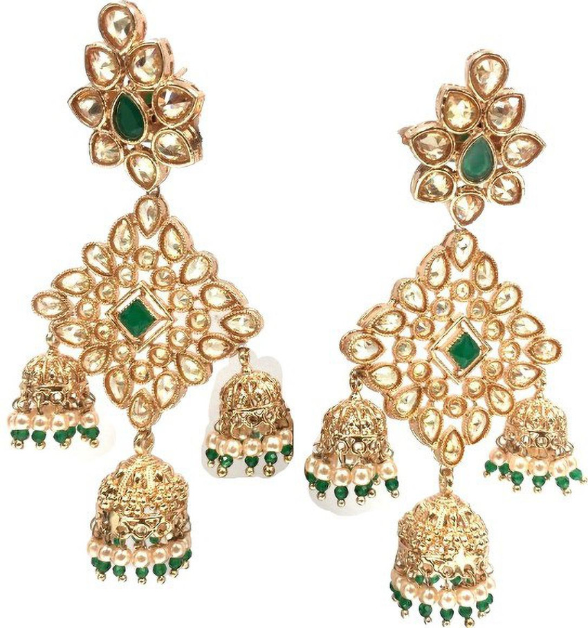 Flipkart Buy Saraswati Art Jewellery Gold Earring Brass Jhumki Earring Online at Best Prices in India