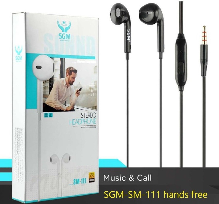 SGM SM 111 Black Wired Headset Black In the Ear Wired Headset