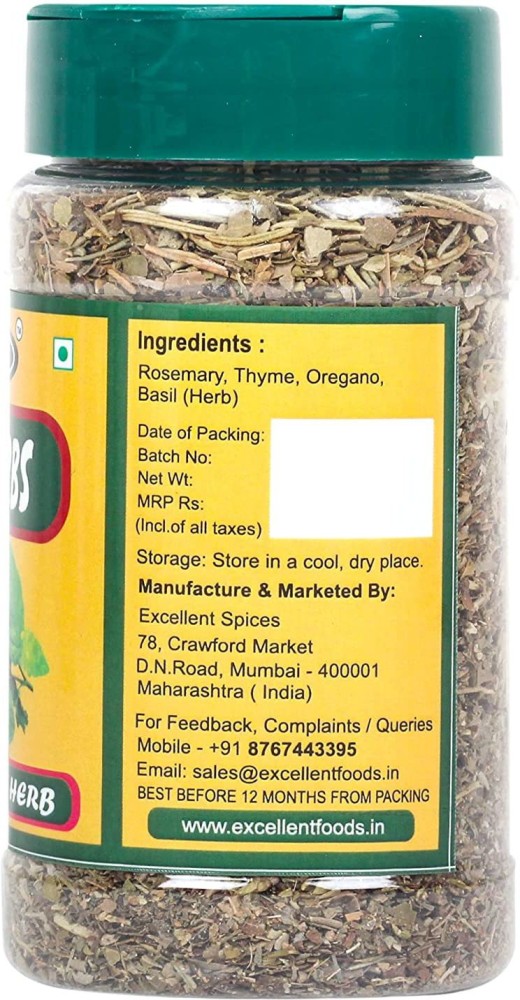 Excellent Foods Mixed Herbs Seasoning 50 Grams Combination of