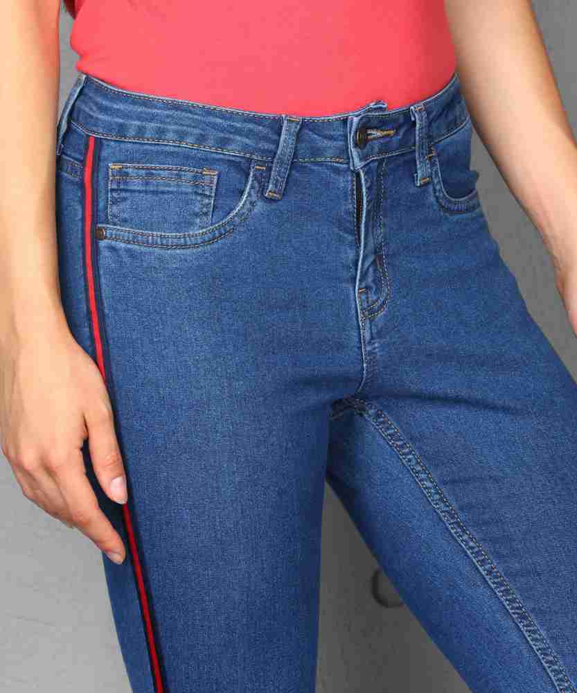 Side stripe jeans on sale flipkart