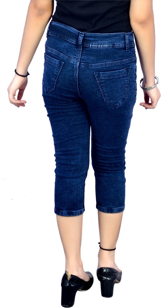 Krazzy X Capri For Girls Casual Dyed/Washed Denim