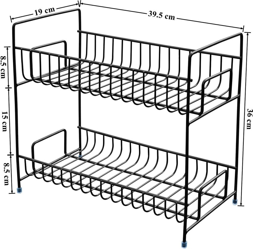 Buy Plantex Stainless Steel 2-Tier Kitchen Rack/Spice Rack/Kitchen/Multipurpose  Storage Organizer(Finish-Chrome) Online at Low Prices in India 