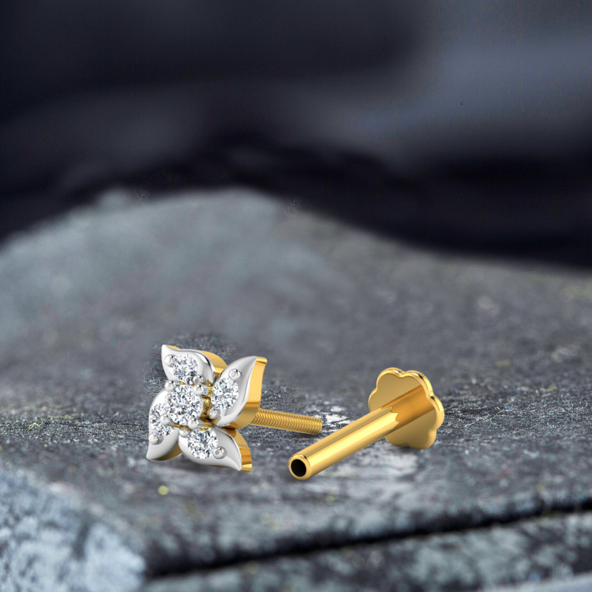 Diamond nose pin gold best sale
