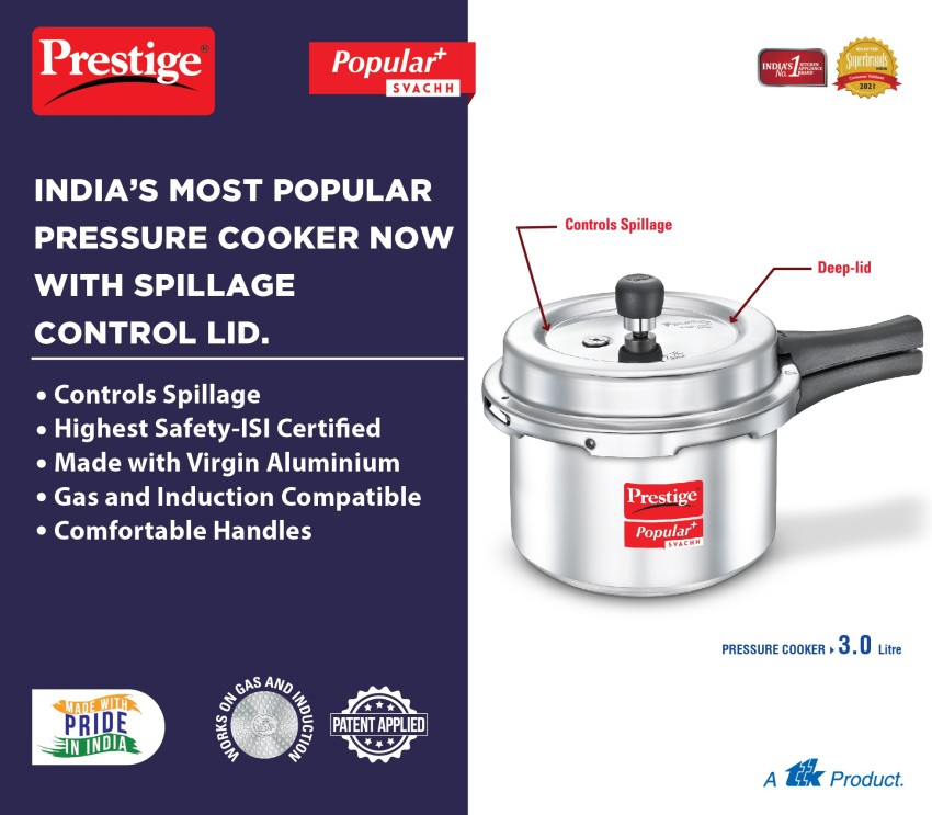 Prestige by TTK Popular Plus Svachh 3 L Induction Bottom Pressure Cooker