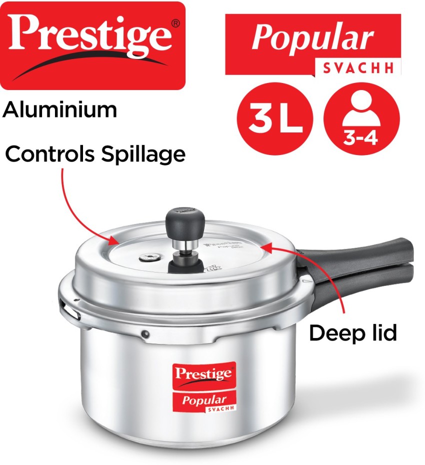 Prestige Popular Stainless Steel Pressure Cooker, 3 litres 