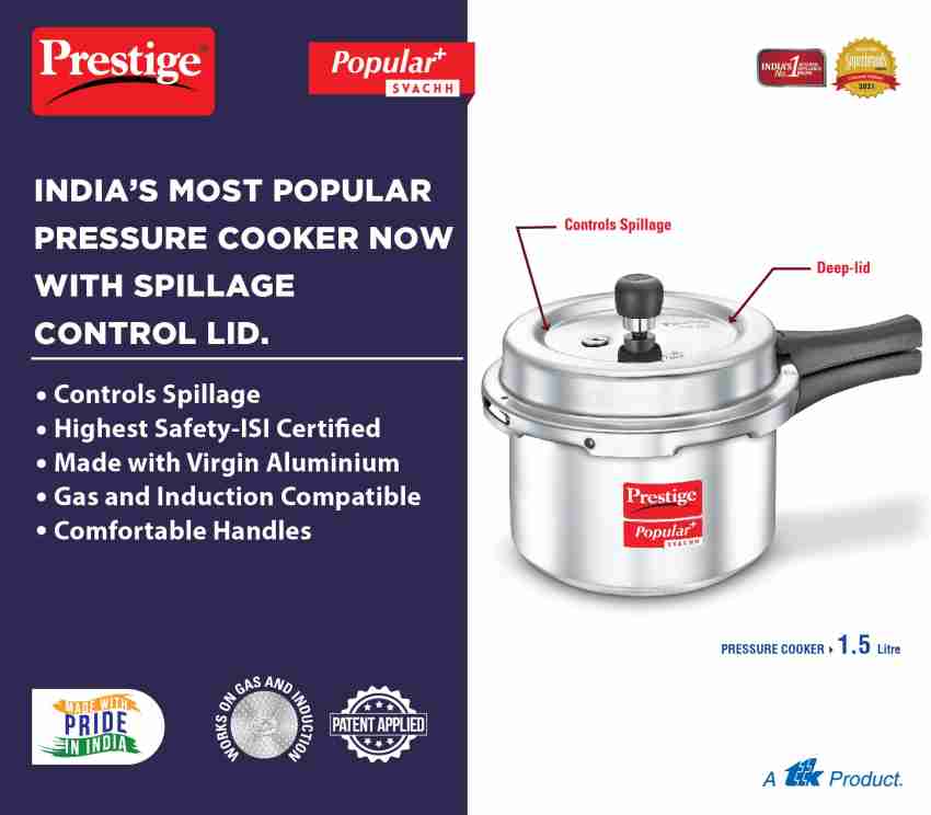 Prestige by TTK Popular Plus Svach 1.5 L Pressure Cooker Price in