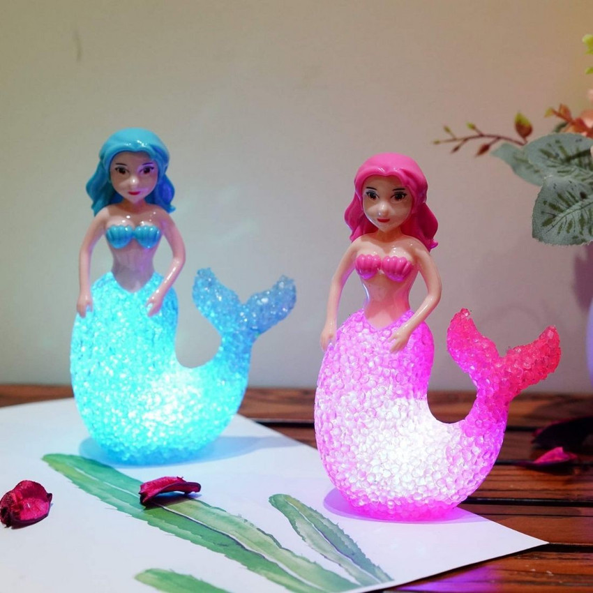 komto Mermaid Doll Colorful LED Night Light 7 Color Changing Desk