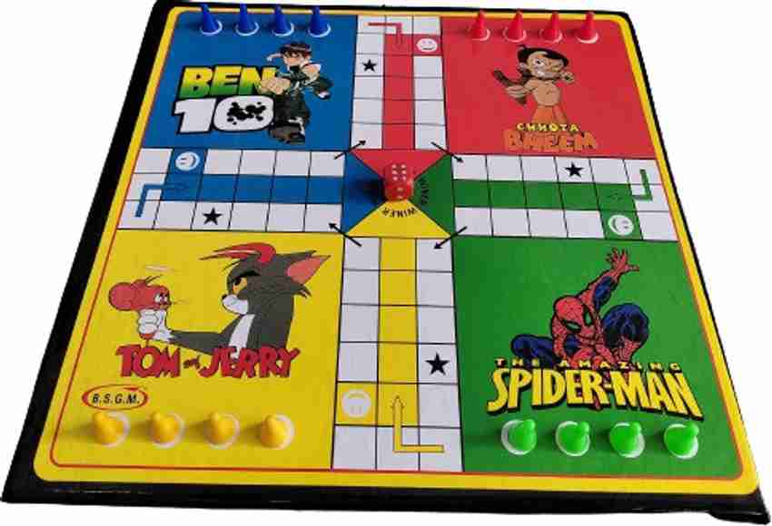 DEZICON ECOM spiderman Carrom Board with Ludo 2 in 1 Game (20x20 Inches)  Carrom Board Board Game Carrom Board Board Game - spiderman Carrom Board  with Ludo 2 in 1 Game (20x20