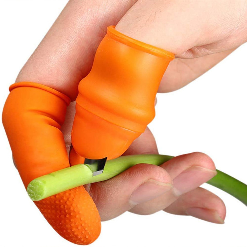 BAS Silicon Thumb Knife Finger Cutting Gloves for Kitchen Garden