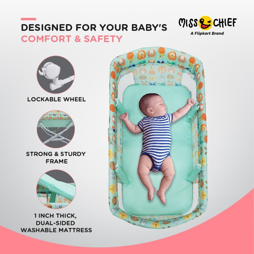 Miss Chief by Flipkart Portable Baby Cot with Swing Bassinet Buy baby Bassinet Buy Babycare products in India. Flipkart