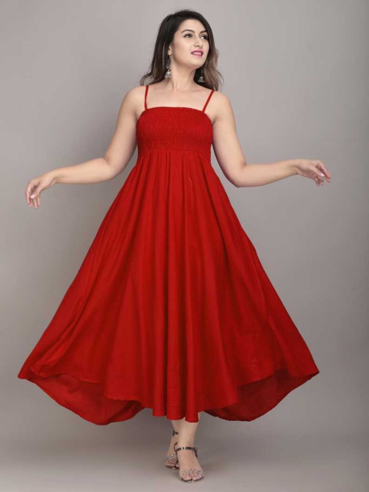 simple red gown