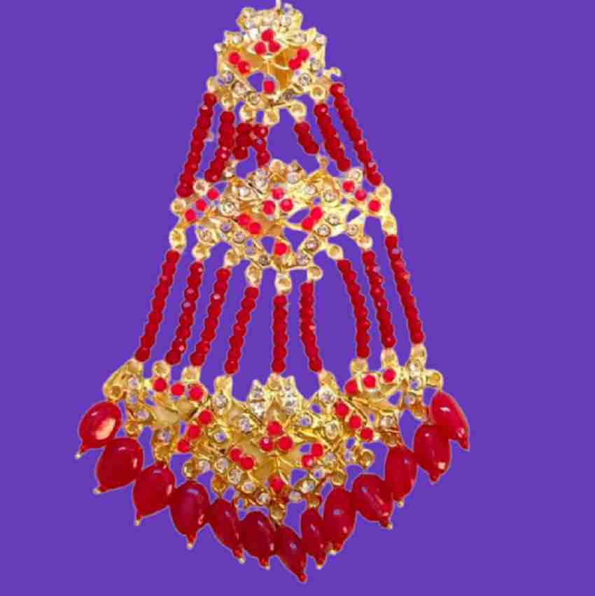hurrio ruby red crystal jhoomar Hair Chain Price in India Buy hurrio ruby red crystal jhoomar Hair Chain online at Flipkart