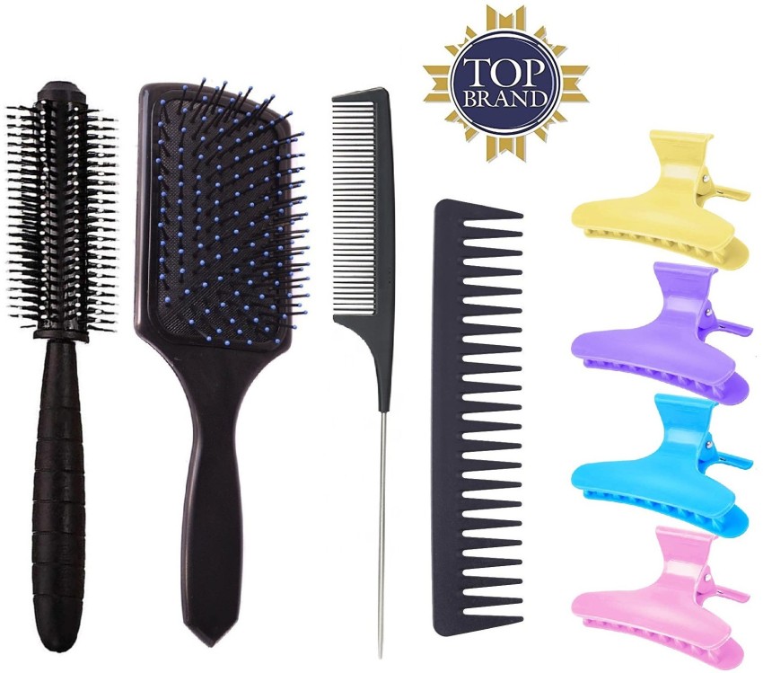 5pcs/Set Hair Combs, Including Flat Top Combs, Carbon Fiber Cutting Combs,  Detangling Combs, Braiding Combs With Stainless Steel Needle Tail, Styling  Combs For All Hair Types