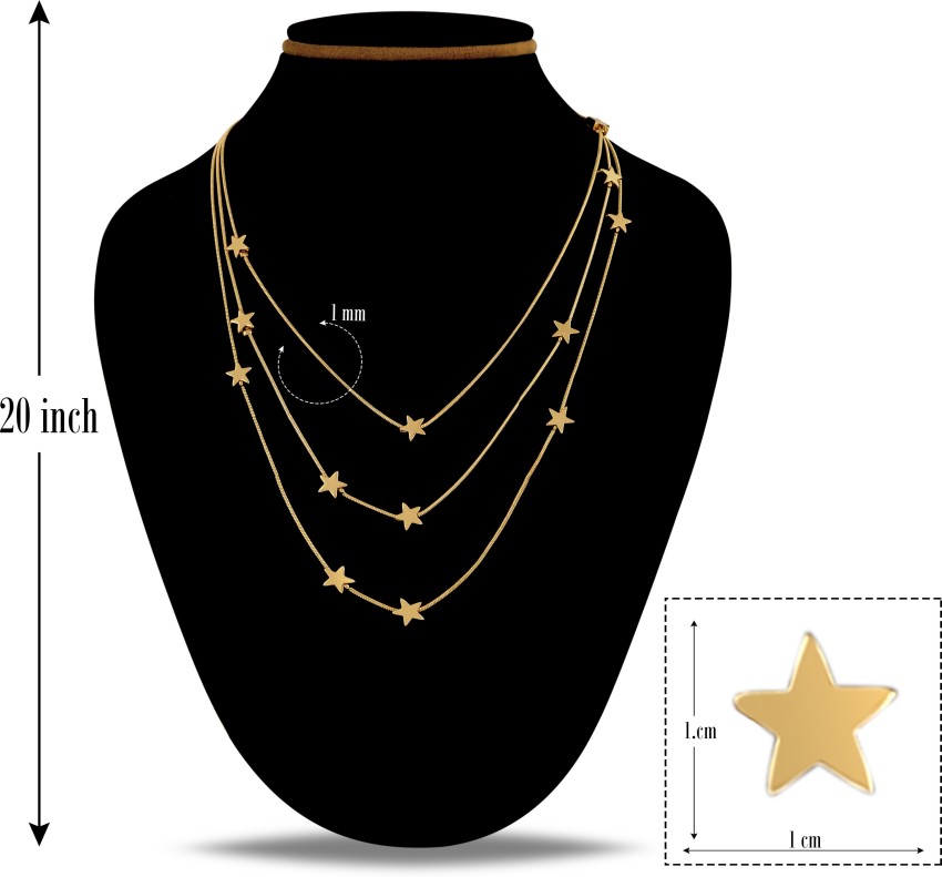 Fashion Frill Golden Stunning Layered Necklace Stylish Star Design