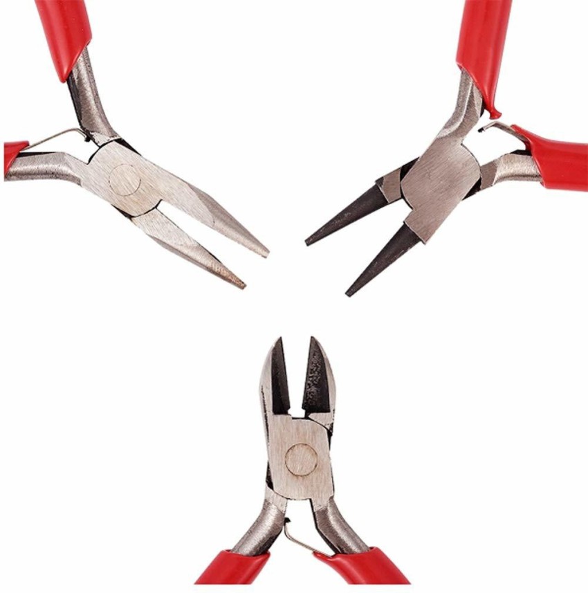 3PCS Jewelry Pliers Set Kit Beading Round Mini Nose Flat Jewelry