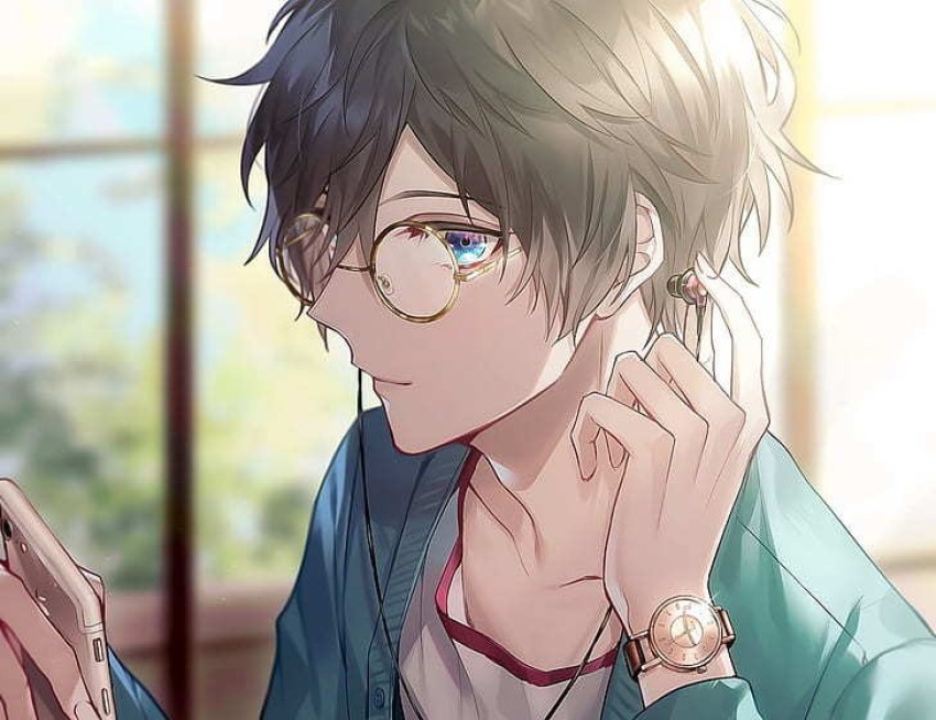 anime boy wearing sun glasses
