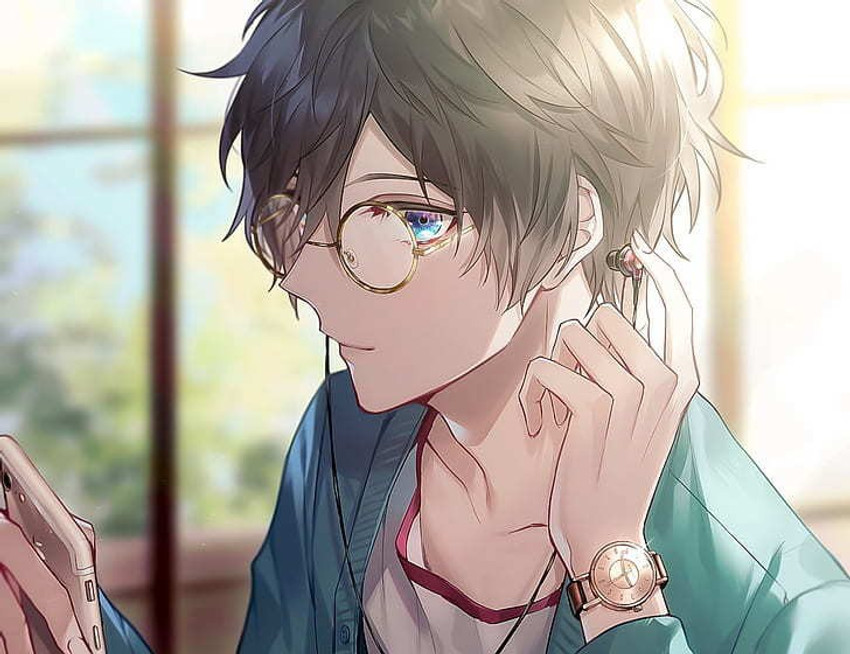 Anime Original Boy Glasses Matte Finish Poster Paper Print