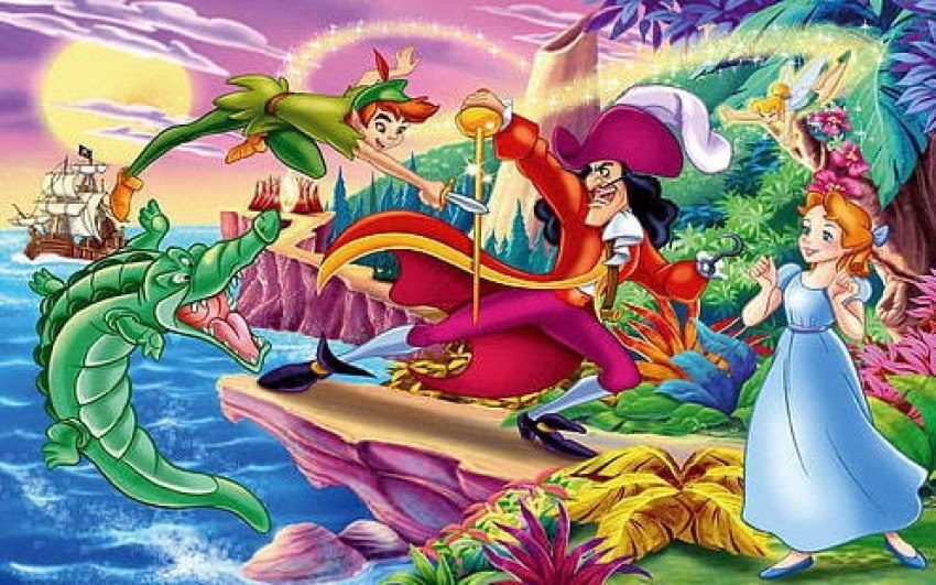 Peter Pan Vs Captain Hook Fight Disney Matte Finish Poster Paper