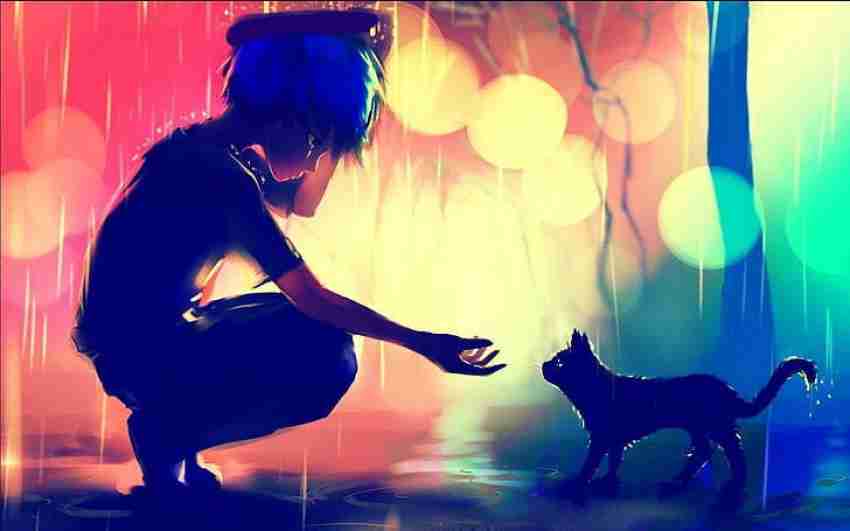 Anime Boy Cat Sadness Profile View Matte Finish Poster Paper Print -  Animation & Cartoons posters in India - Buy art, film, design, movie,  music, nature and educational paintings/wallpapers at