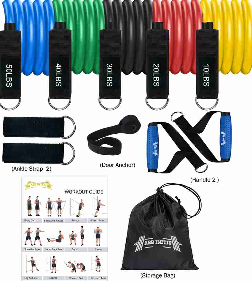 ABB INITIO Resistance Bands 11pcs Set Tubes for Fitness Home Gym Exercise Workout pack 11 Resistance Tube Buy ABB INITIO Resistance Bands 11pcs Set Tubes for Fitness Home Gym Exercise Workout