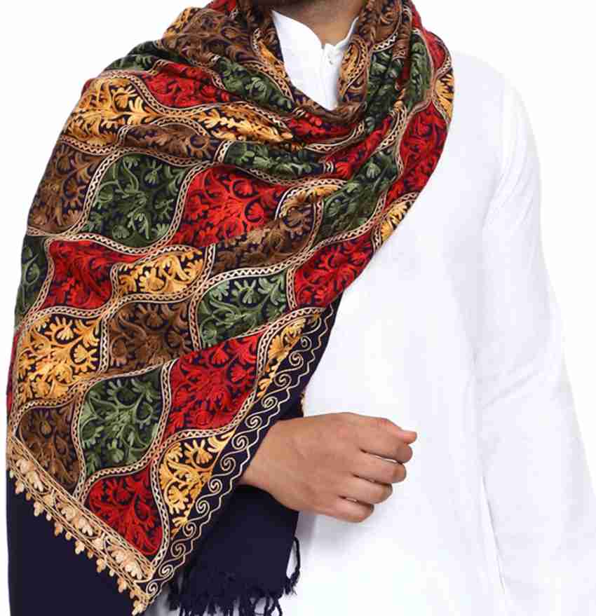 Kashmiri queen Wool Embroidered Men Shawl Buy Kashmiri queen