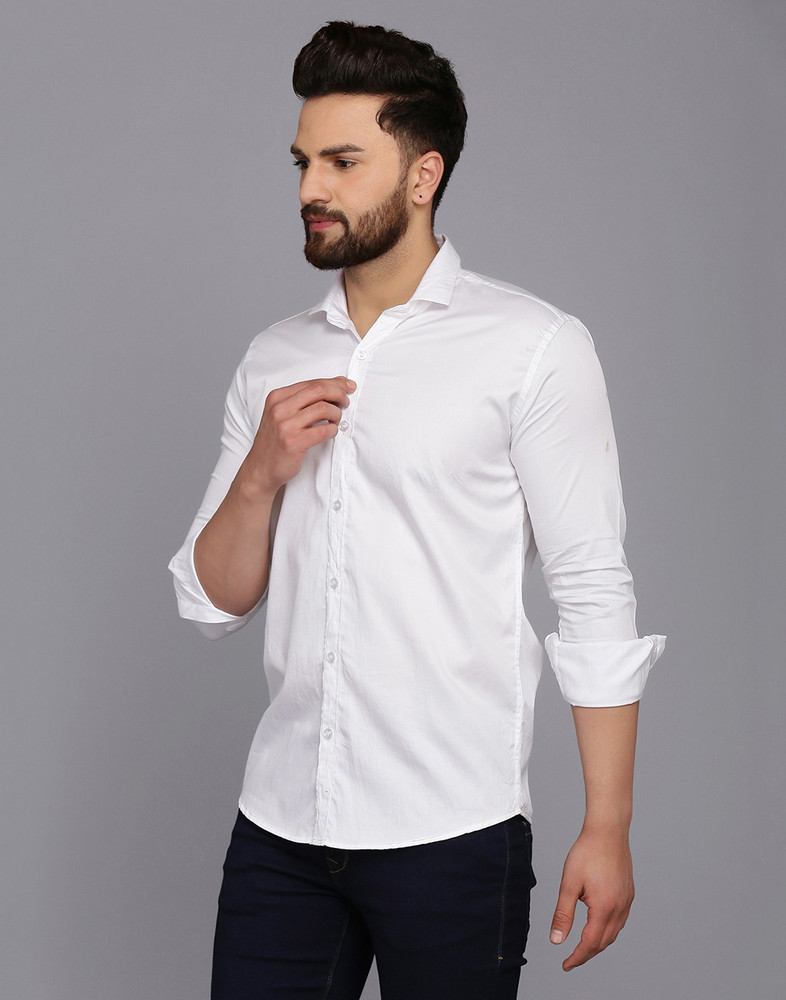 white shirt with black dots