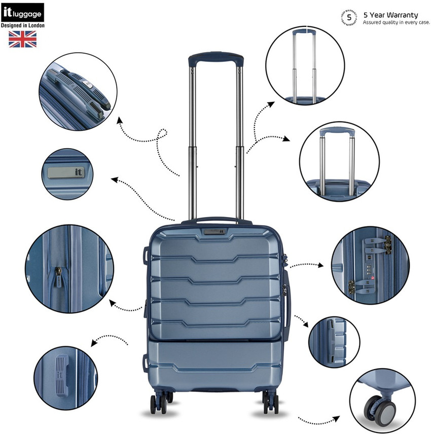 It Luggage Prosperous Expandable Cabin Suitcase 4 Wheels 19 inch Blue Price in India Flipkart