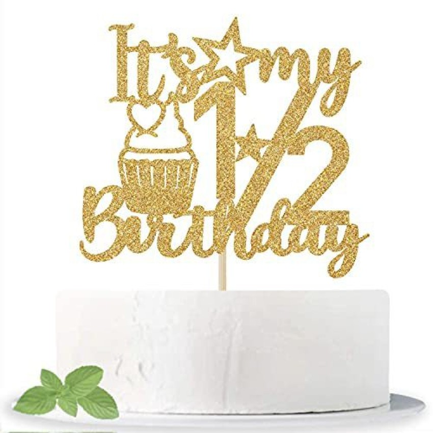 Zyozi™ 6 Months birthday Cake Topper Rose Gold Glitter Half Birthday Baby  Shower First Birthday