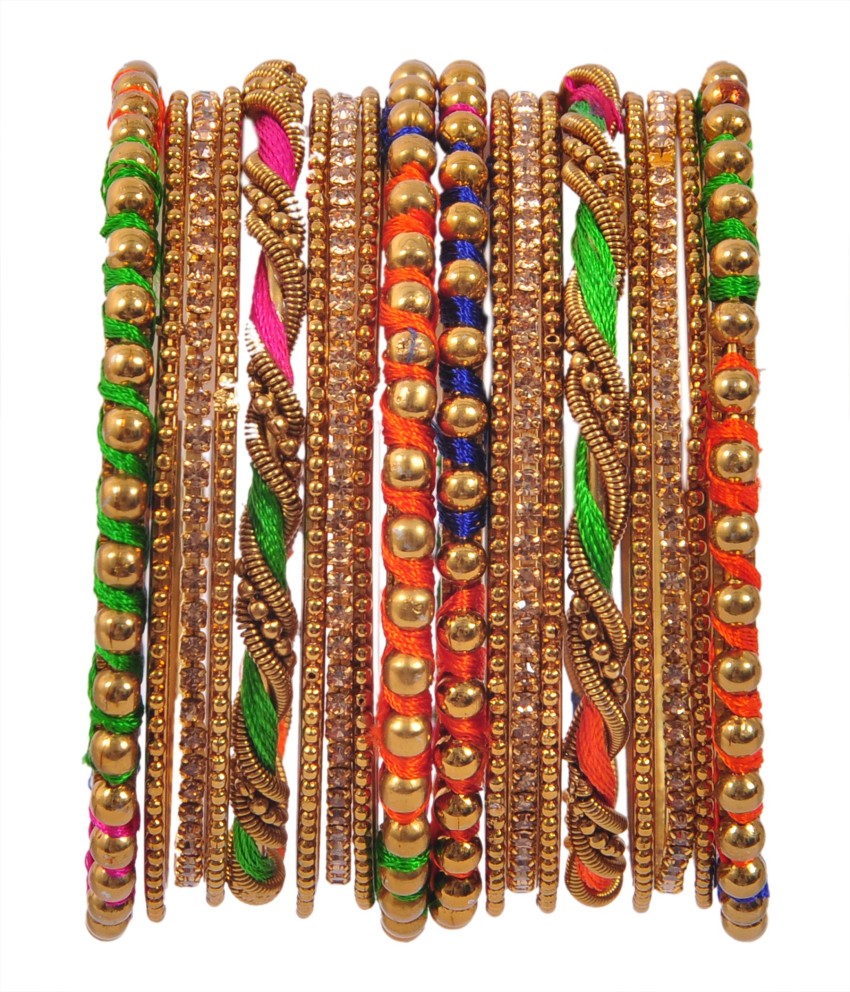 Silk thread store bangles set price