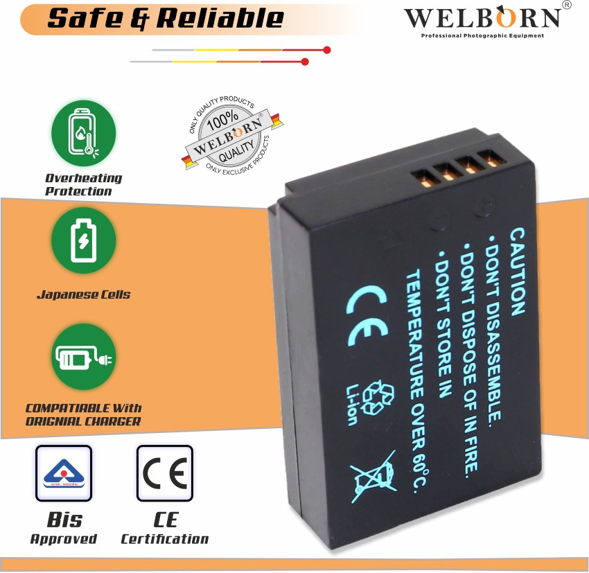 WELBORN LPE12 Rechargeable Pack compatible with Canon EOS M,M10,M100,M200,REBEL  SL1 , EOS 100D,M50,M50 MARK II, PowerShot SX70 HS