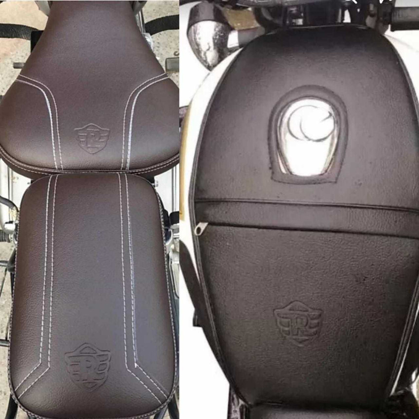 KOHLI BULLET ACCESSORIES Seat Cover Fancy Brown With Tank Cover