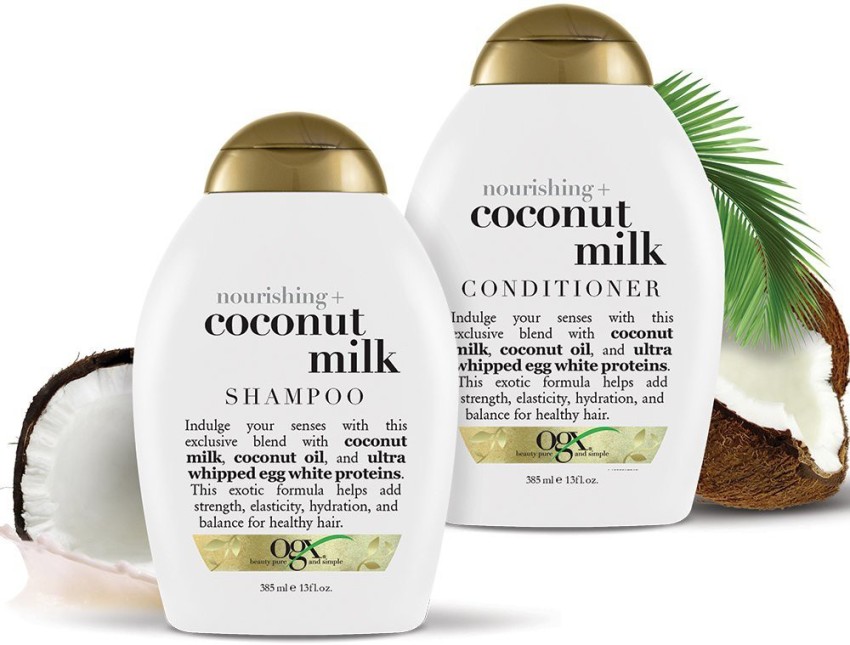Medarbejder Kælder cafeteria ogx Coconut Milk Shampoo + Conditioner Combo(385ml x 2) Price in India -  Buy ogx Coconut Milk Shampoo + Conditioner Combo(385ml x 2) online at  Flipkart.com