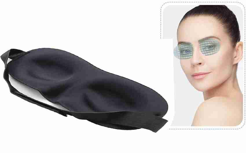 BE SAFE Forever 3D Soft Silk Sleep Mask Eye Mask for Blind Fold Comfort Eye Shade for Travel Black